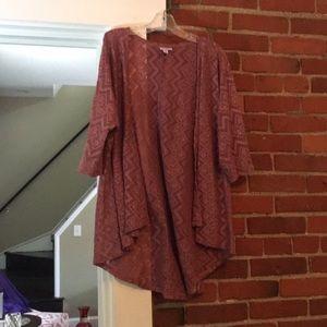 Luluroe pink lace cardigan